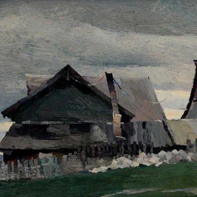 "Motiv. Moldovița" by Anatol Ghimpu, 1999, 420x680mm, ulei pe pânză