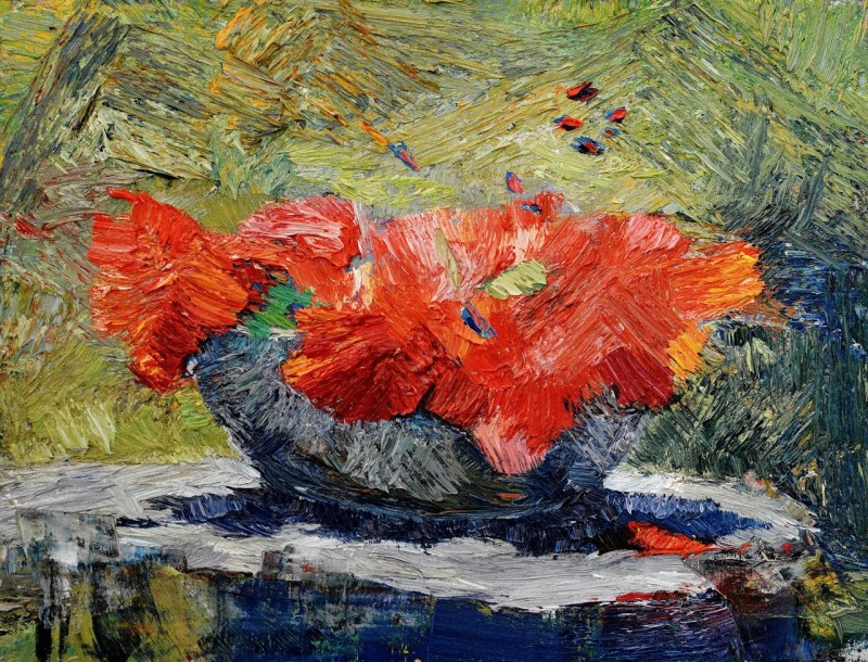 "Still life with flowers" by Ion Golubei, 2015, oil on canvas