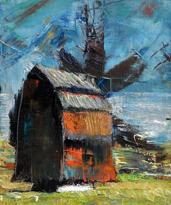 "Moară. Sibiu. Astra" by Victor Teslaru, 2015, 250x200mm, ulei pe pânză