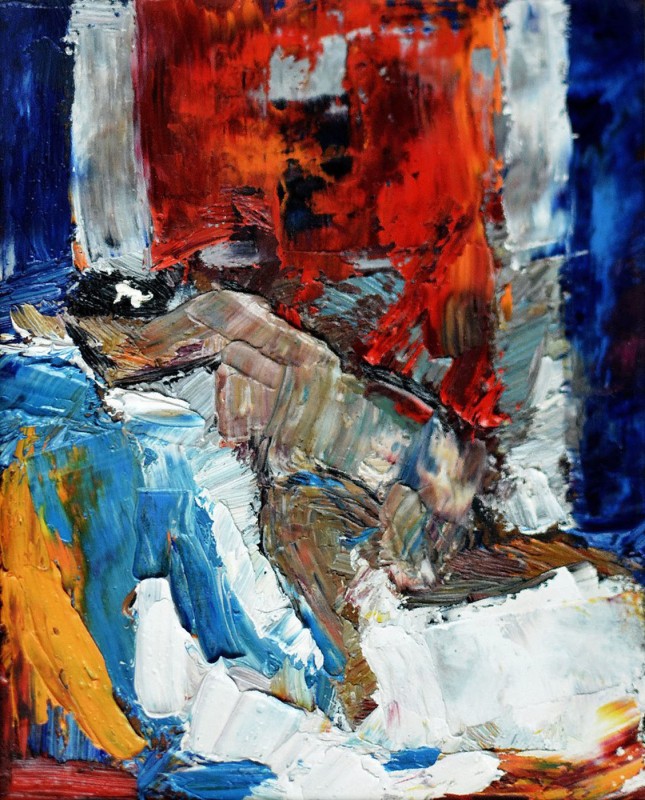 "Studiu. Nud" by Vlada Cibuc, 2016, 170x140mm, ulei pe pânză