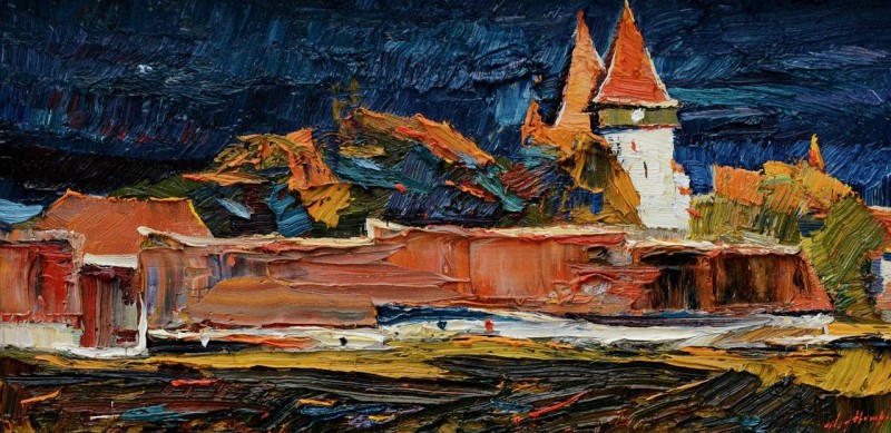 "Merghindeal" by Anatol Ghimpu, 2012, 200x400mm, ulei pe pânză