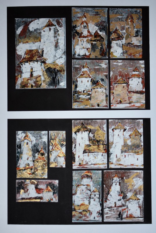 "Compoziție" by Daniela Nemțanu, 2019, 600x400mm, pastel pe hârtie