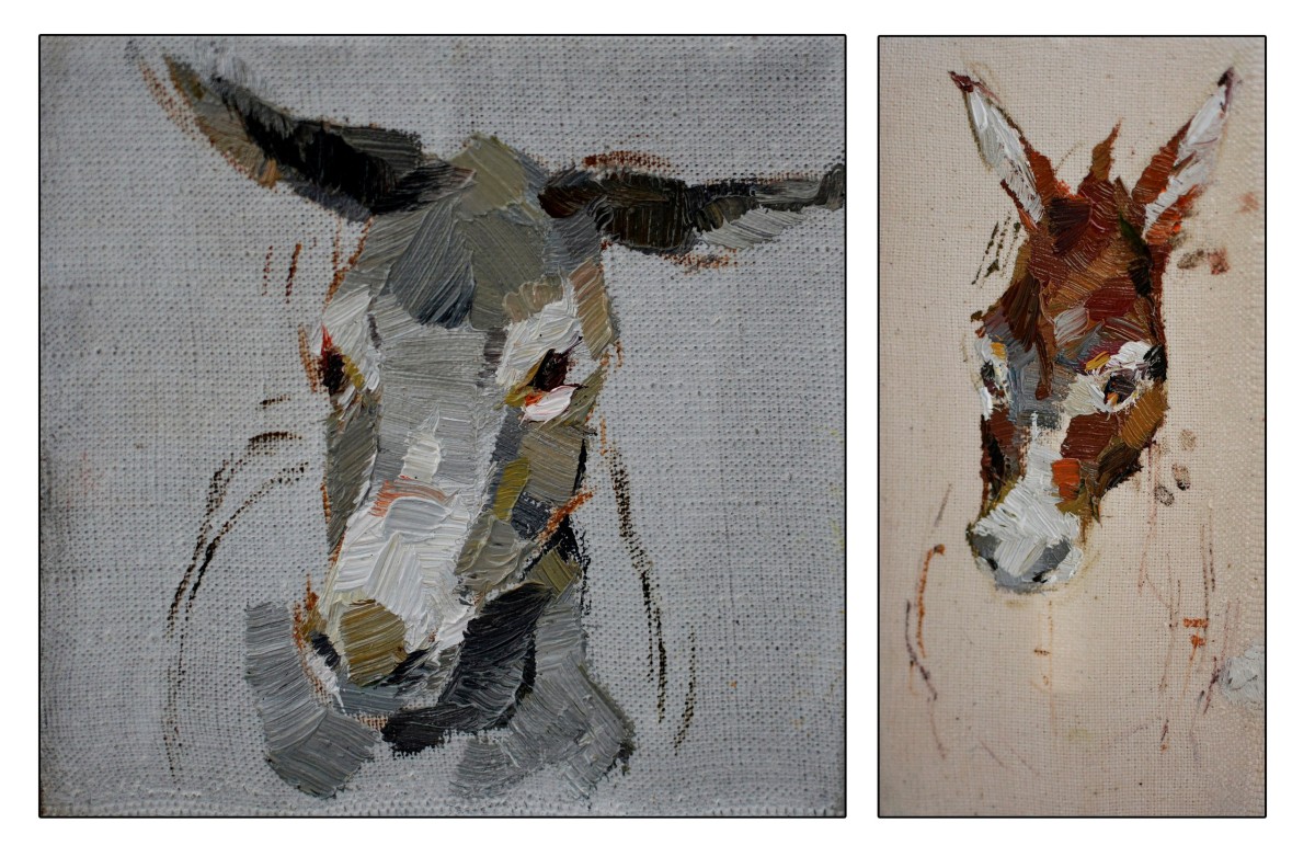"Măgăruși" by Daniela Nemțanu, 2017, oil on canvas