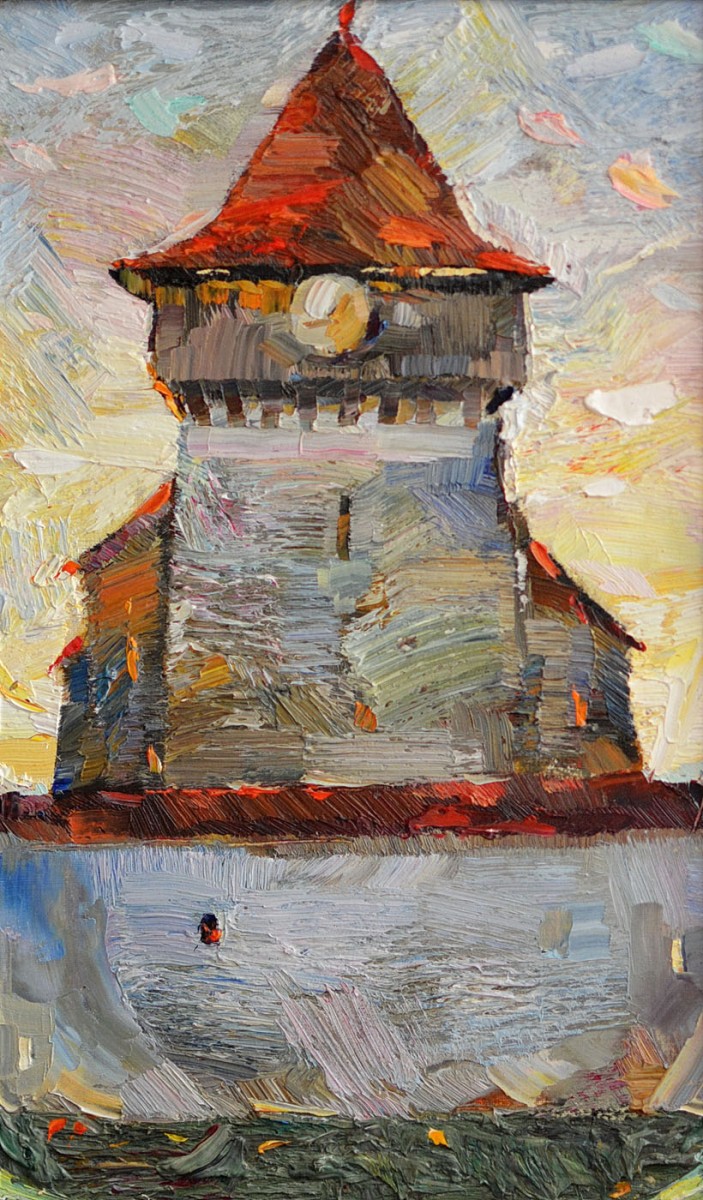 "Motiv. Merghendeal" by Alisa Bivol, 2017, 500x300mm, oil on canvas