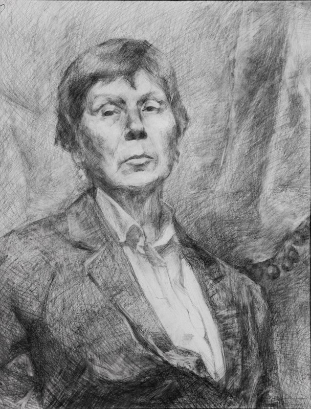 "Portret" by Nicolae Luca, 2007, 500x400mm, creion pe hârtie