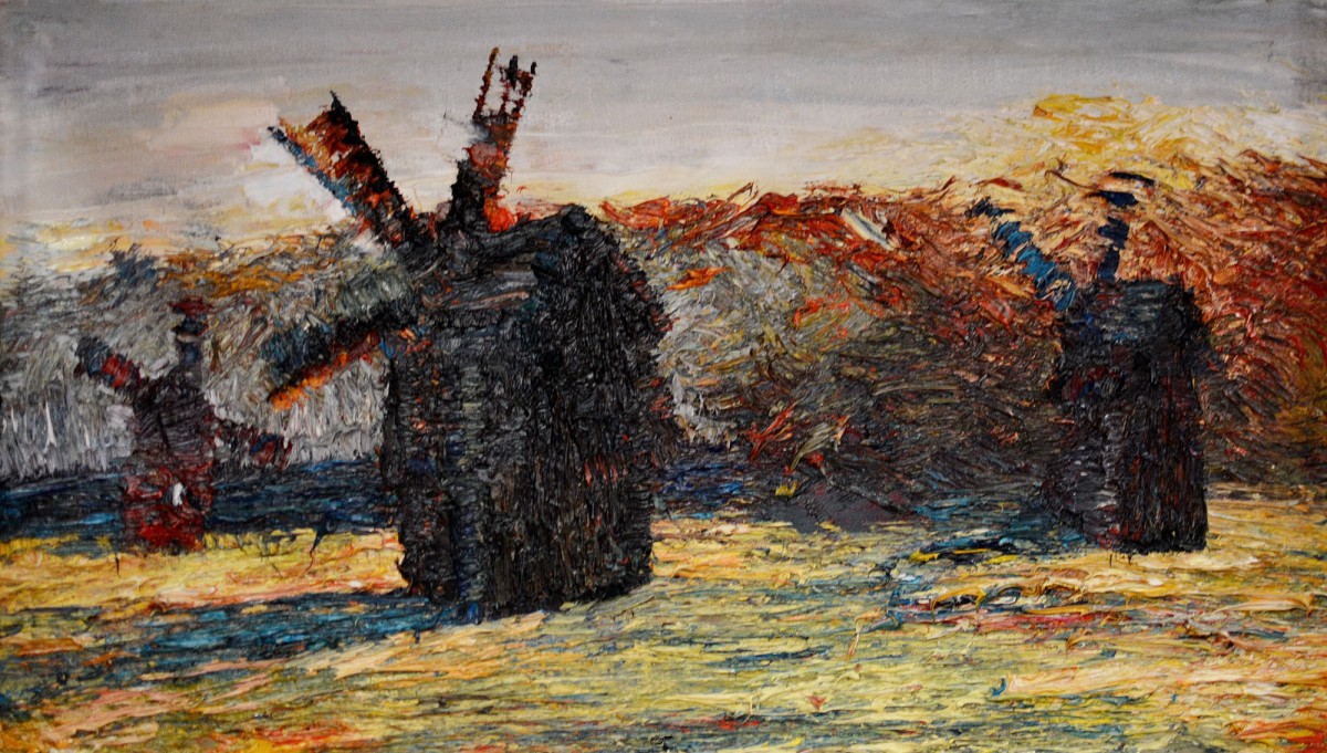 "Mori. Sibiu ASTRA" by Ioan Postică, 2015, 300x250mm, ulei pe pânză