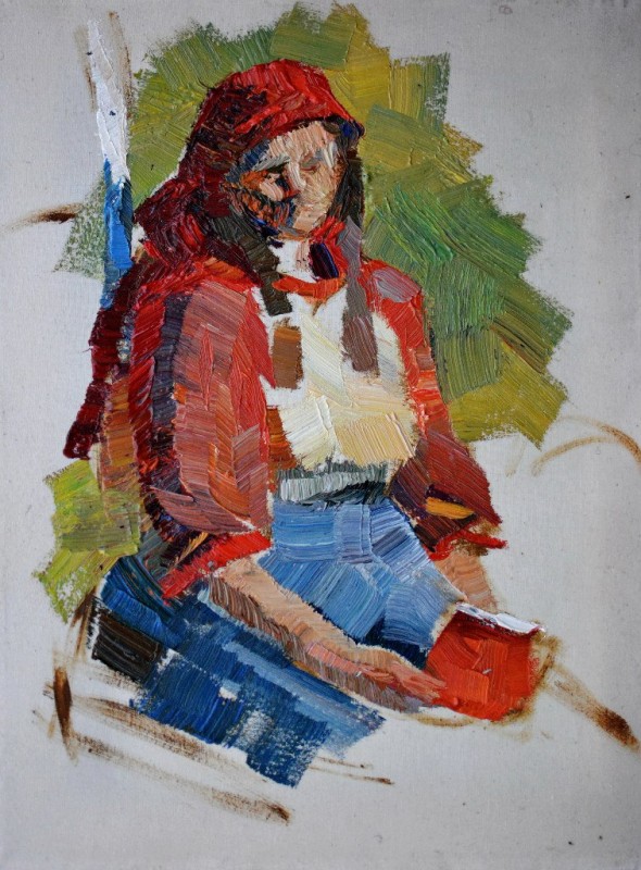 "Painting. Pleinair. Figure. Pleinair moldova" by Cătălin Graur, oil on canvas