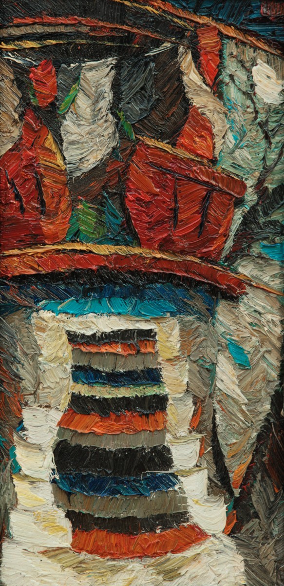 "Painting. Pleinair. Long term" by Veronica Crețu, 400x200mm, oil on canvas