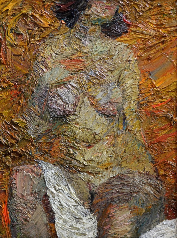 "Живопись. Этюд. Обнаженка. Продолжительный" by Виcтор Теслару, 400x300mm, масло / холст
