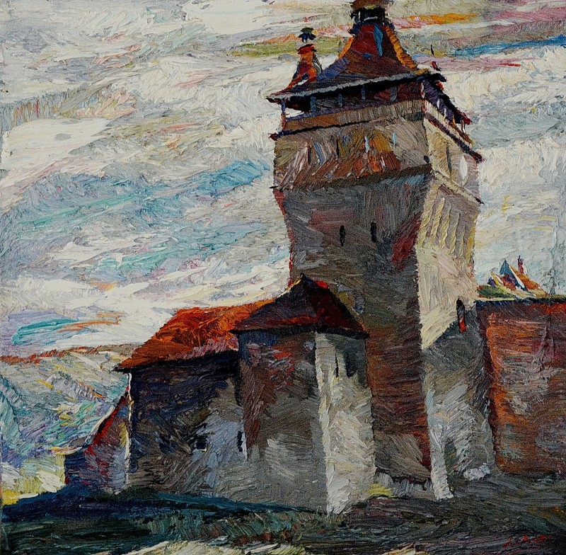 "Sighișoara" by Anatol Ghimpu, 2005, 420x420mm, ulei pe pânză