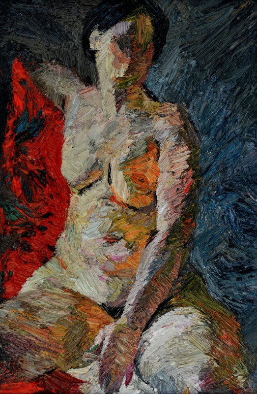 "Studiu. Nud" by Carolina Leagul, 2013, 300x200mm, oil on canvas