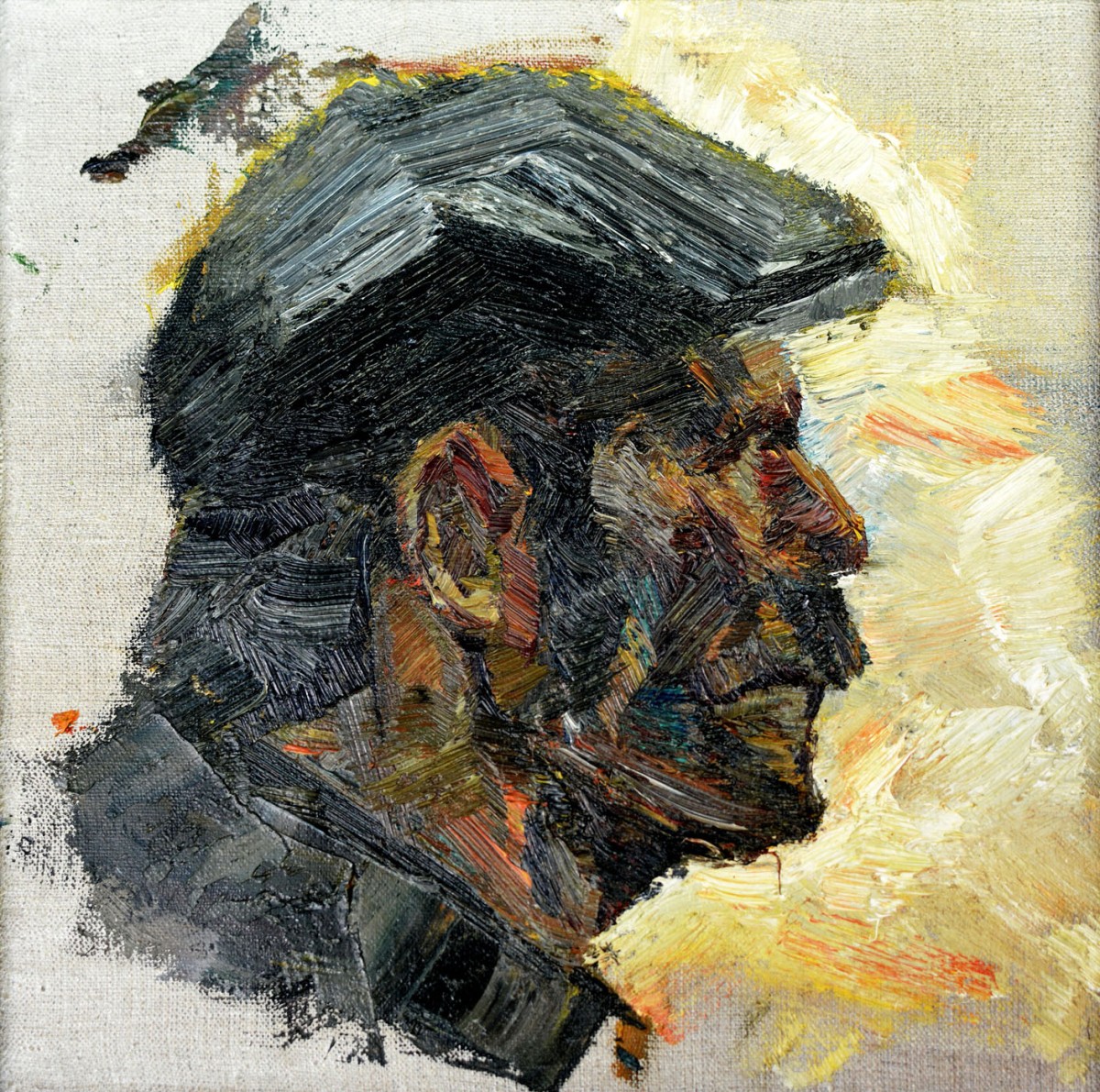 "Portret. Plein-air" by Cristina Dragoi, 2012, 300x300mm, oil on canvas