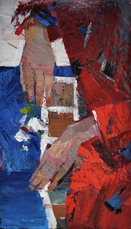 "Composition. Gypsum, head, hands, feet" by Lia Ungureanu, oil on canvas