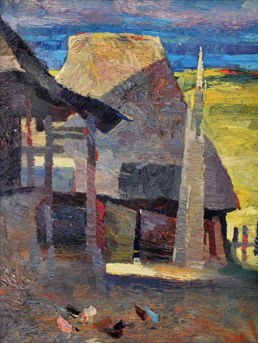 "Motiv" by Anatol Ghimpu, 2000, 680x520mm, ulei pe pânză
