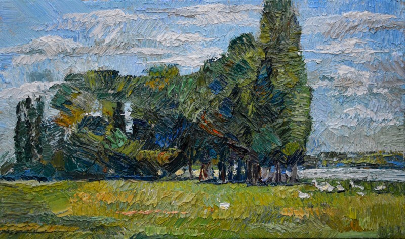 "Painting. Landscape. Pleinair. Long term" by Mădălina Casian, 300x520mm, oil on canvas
