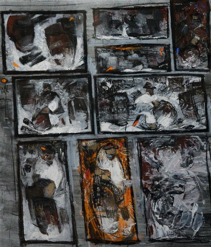 "Drawing. Long term" by Diana Rumeghea, 550x500mm, pastel on paper