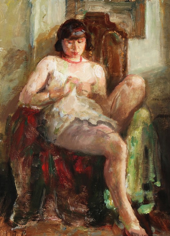 "Pictură. Figură / semifigură" by Julius Paulsen