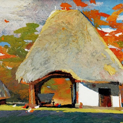 "Сибиу" by Анатол Гимпу, 2011, 420x520mm, масло / холст