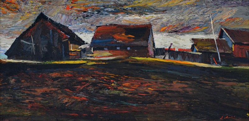 "Etude. Merghindeal" by Anatol Ghimpu, 2006, 300x600mm, oil on canvas