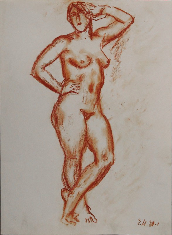 "Drawing. Nude" by Evsey Evseevich Moiseenko