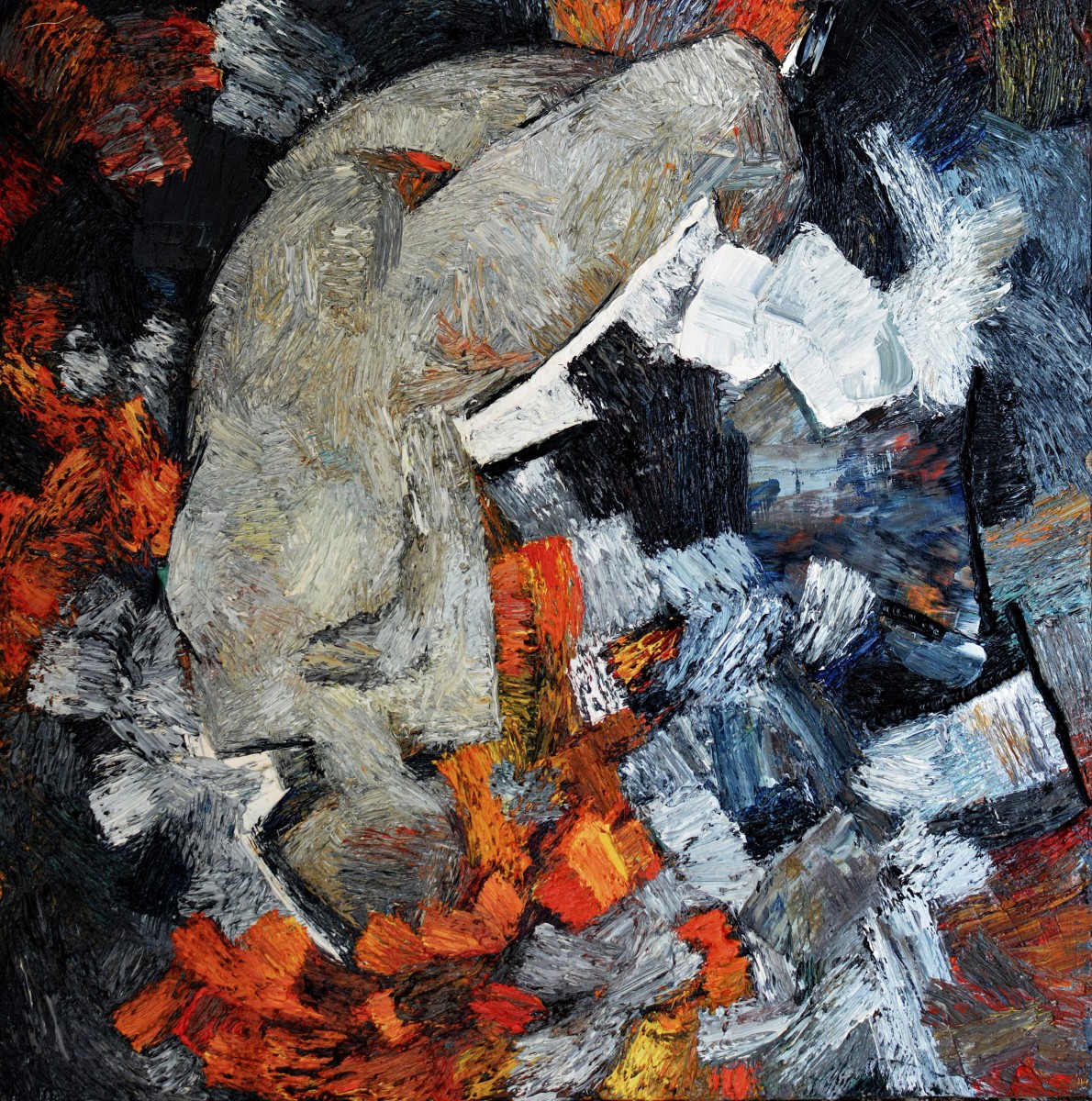 "Compoziție. Nud" by Ion Golubei, 2016, 600x600mm, ulei pe pânză