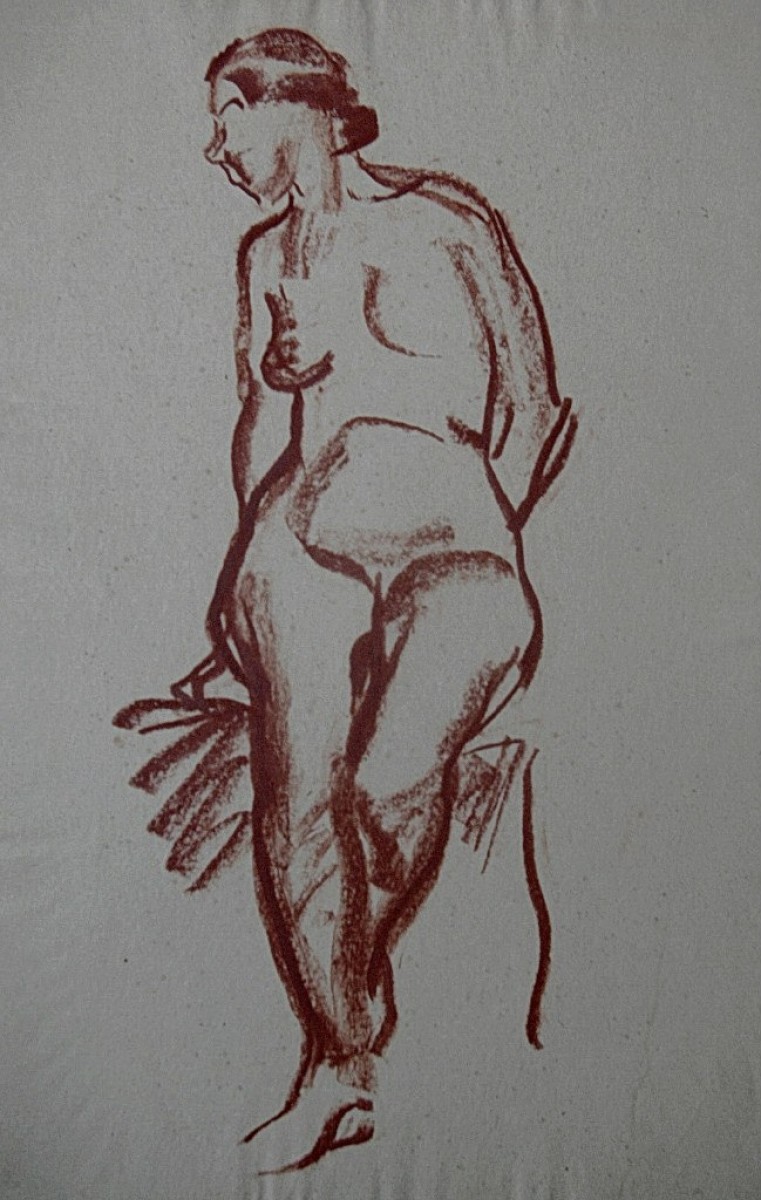 "Desen. Nud" by Gheorghe Vrabie, creion pe hârtie