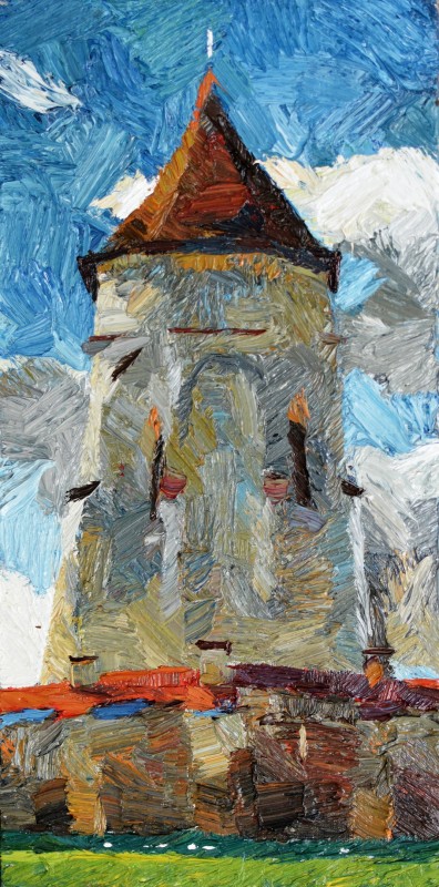 "Painting. Pleinair. Pleinair romania" by Maxim Malerciuc, oil on canvas