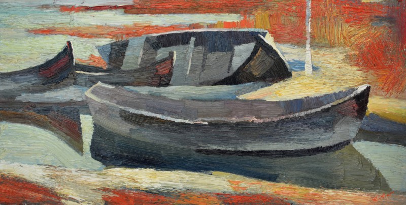 "Vilcovo" by Anatol Ghimpu, 1997, 350x700mm, oil on canvas