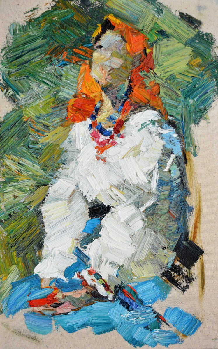 "Studiu" by Nina Apostol, 2020, 400x200mm, ulei pe pânză