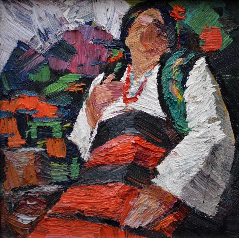 "Studiu. Național" by Carolina Leagul, 2012, 300x300mm, ulei pe pânză