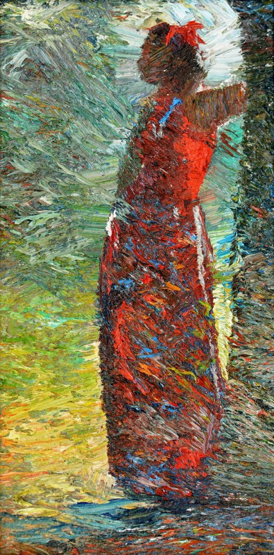 "Figură. Plein-air" by Виcтор Теслару, 2014, 400x200mm, масло / холст