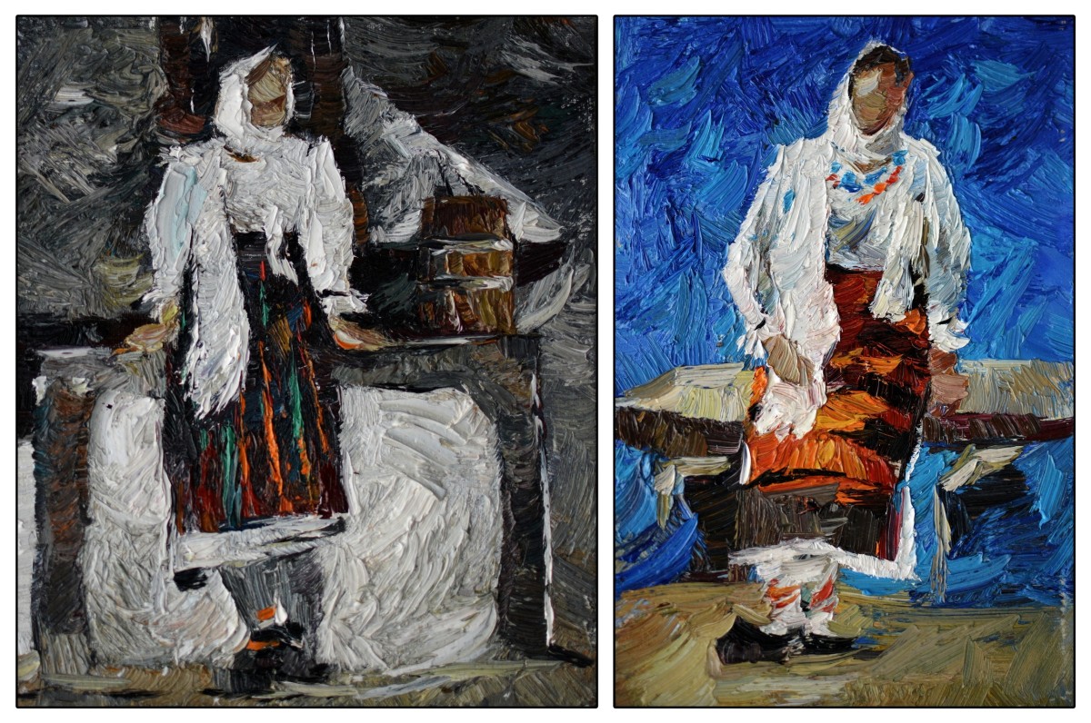 "Живопись. Пленэр. Фигура / полуфигура. Пленэр в Румынии" by Доина Мындреан, масло / холст