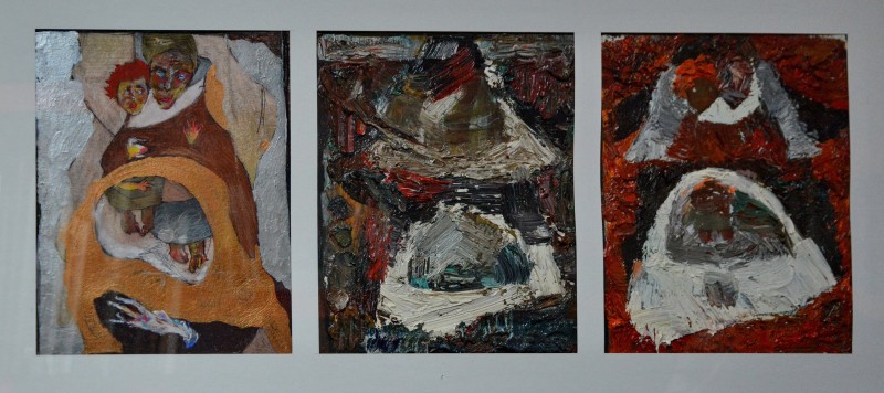 "Рисунок. Продолжительный" by Штефан Моcану, 250x650mm, Масло на бумаге