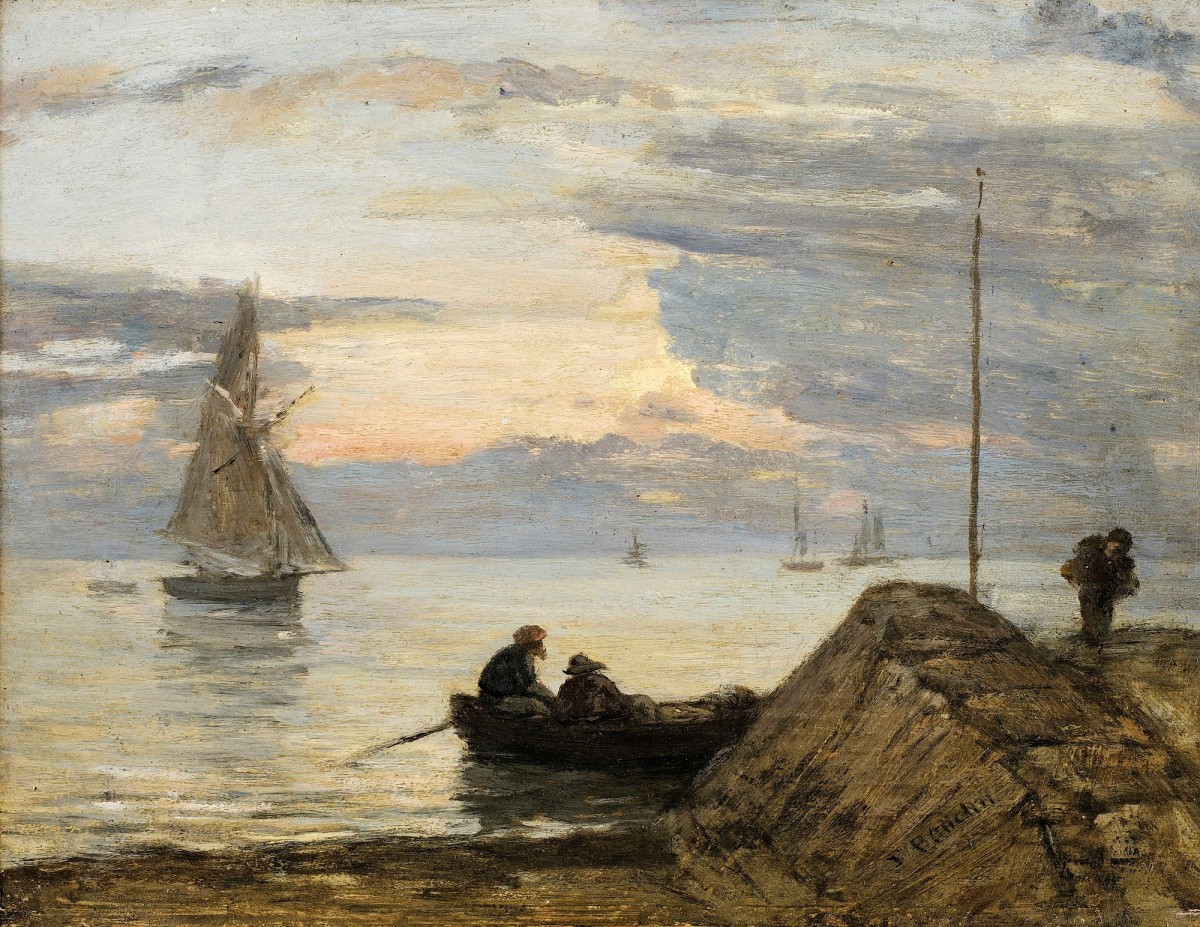 "Pictură. Peisaj maritim" by Eugène Boudin