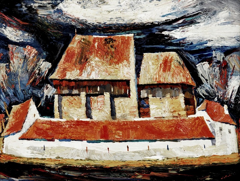 "Brădeni" by Anatol Ghimpu, 2004, 520x680mm, oil on canvas