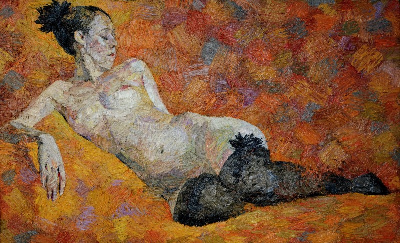 "Nud" by Carolina Leagul, 2013, 680x1100mm, oil on canvas