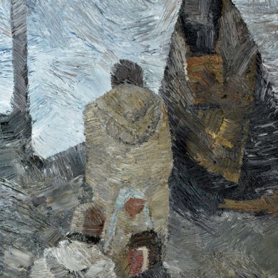 "Compoziție. Istorică" by Alexandra Clapatiuc, 2007, 600x280mm, oil on canvas