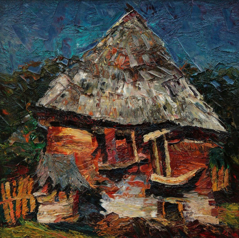 "Small cottage" by Ниcолета Стати, 2005, 520x520mm, масло / холст