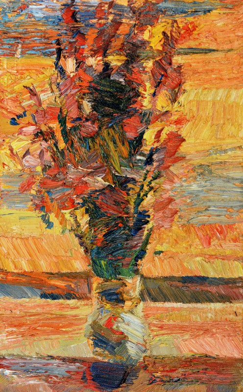 "Studiu cu flori" by Ion Țoncu, 2016, 400x250mm, oil on canvas