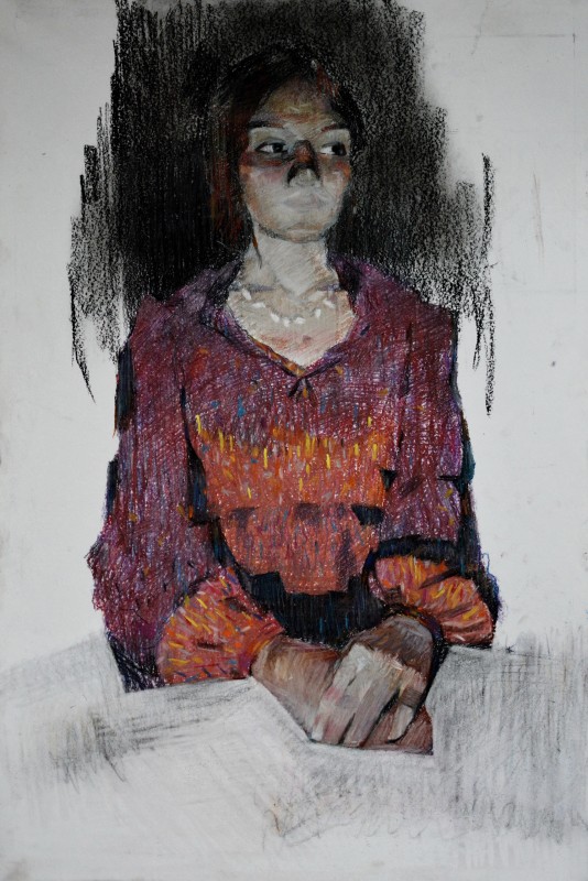 "Drawing. Figure" by Vitalie Golban, 600x400mm, pastel on paper