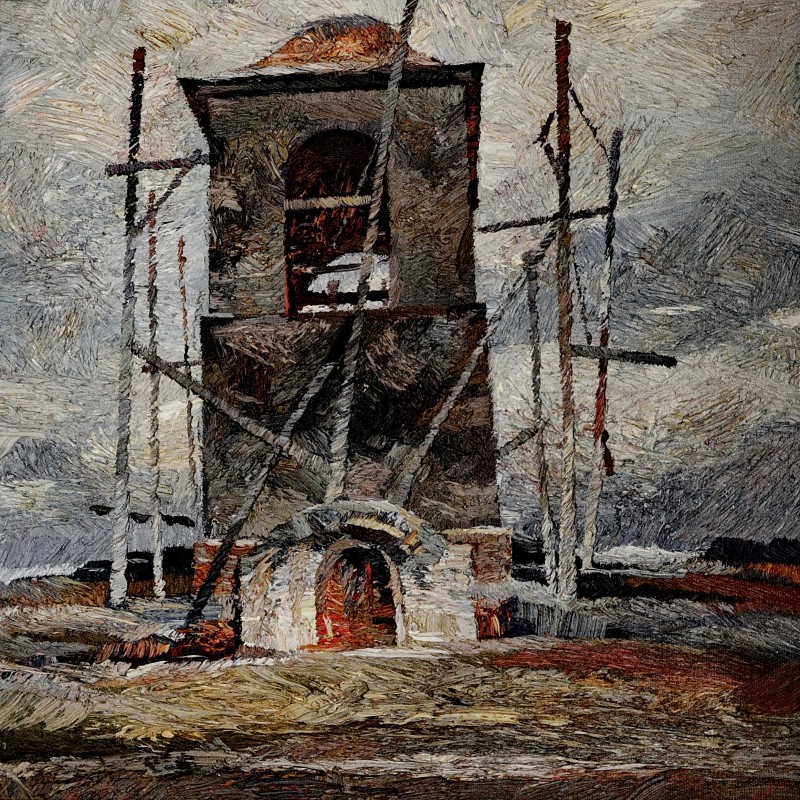 "Clopotnita. Butuceni" by Anatol Ghimpu, 2004, 680x680mm, ulei pe pânză