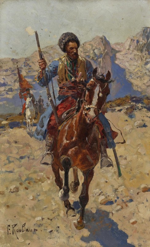 "Painting. Figure. Animals" by Franz Roubaud