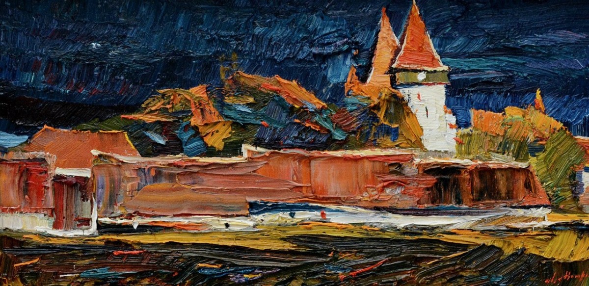 "Merghindeal" by Anatol Ghimpu, 2012, 200x400mm, ulei pe pânză