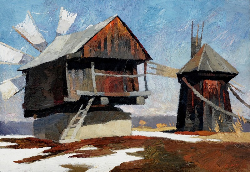 "Etude. Sibiu" by Anatol Ghimpu, 420x600mm, oil on canvas