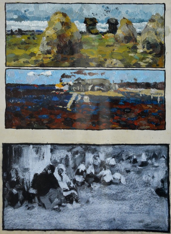 "Copy. Long term" by Eduard Leahu, 500x400mm, Oil on paper