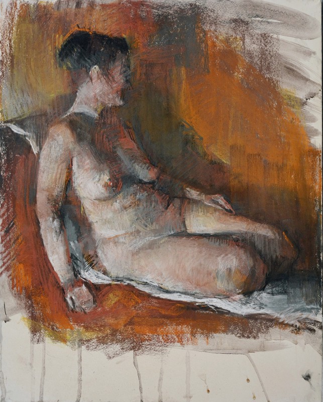 "Рисунок. Обнаженка" by Cристина Сырбу, 400x400mm, пастель / бумага