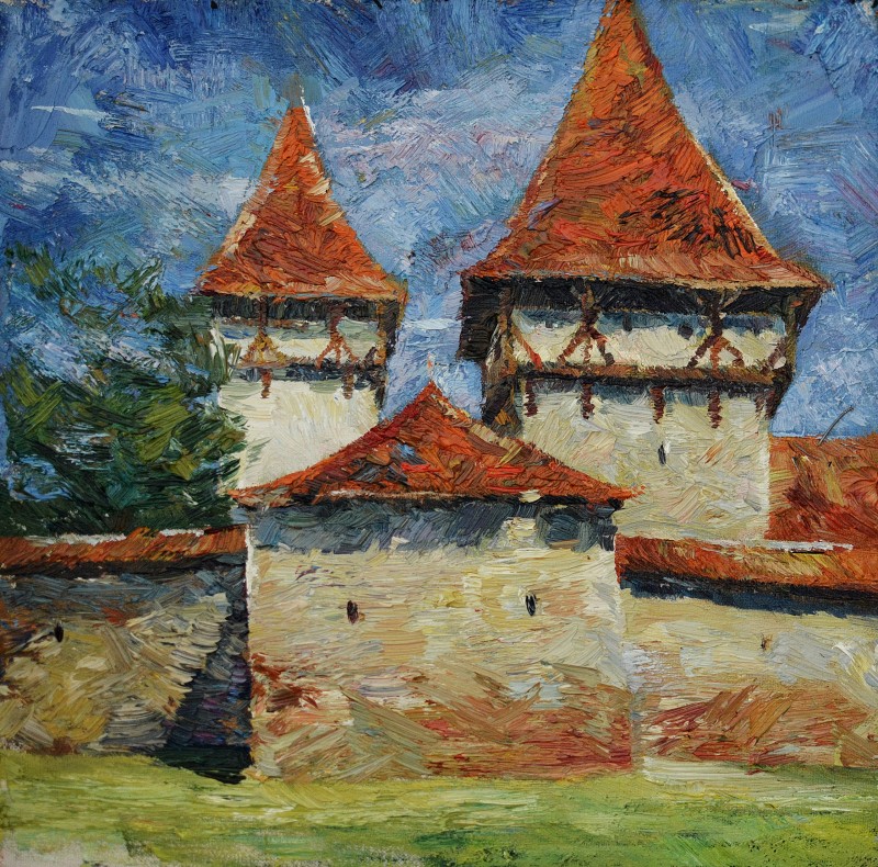 "Painting. Pleinair. Long term" by Olga Andronovici, 420x420mm, oil on canvas