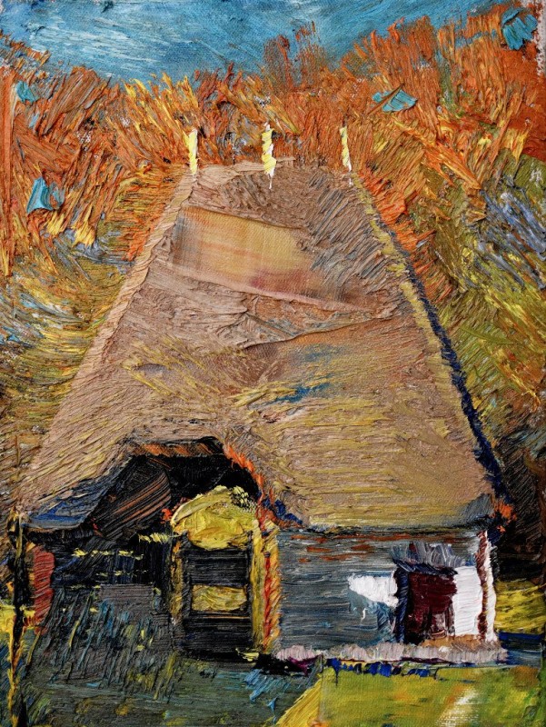 "Studiu. Căsuță" by Alexandru Bodrug, 2015, oil on canvas