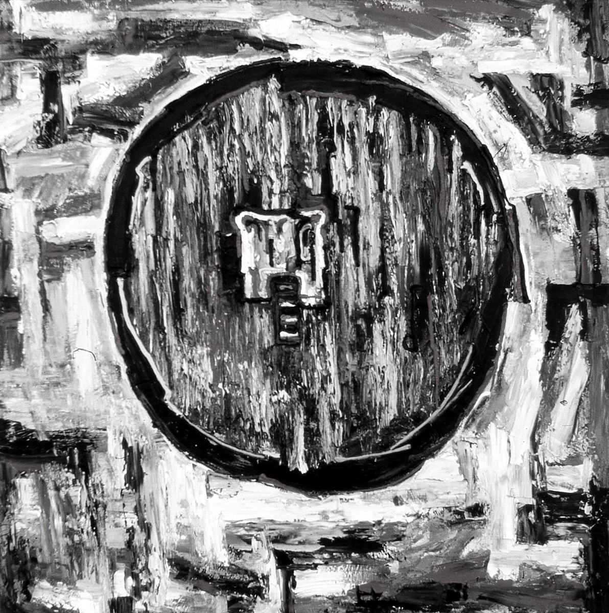 "Începuturi" by Anatol Ghimpu, 1993, 1000x1000mm, ulei pe pânză