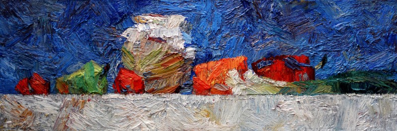 "Painting. Pleinair. Long term" by Ion Golubei, 200x600mm, oil on canvas